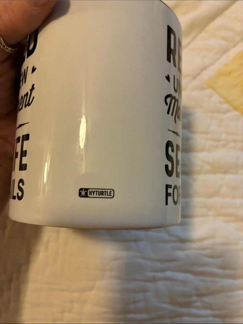 Retired 'Under New Management' Novelty Coffee Mug - Black and White